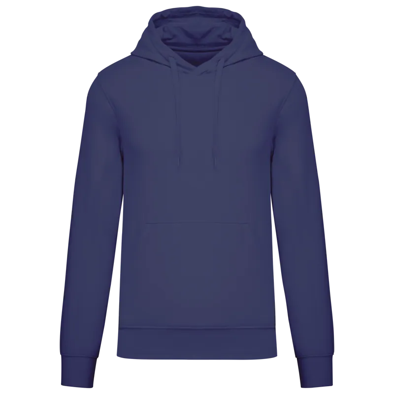 Ecologische herensweater met capuchon in Deep Purple