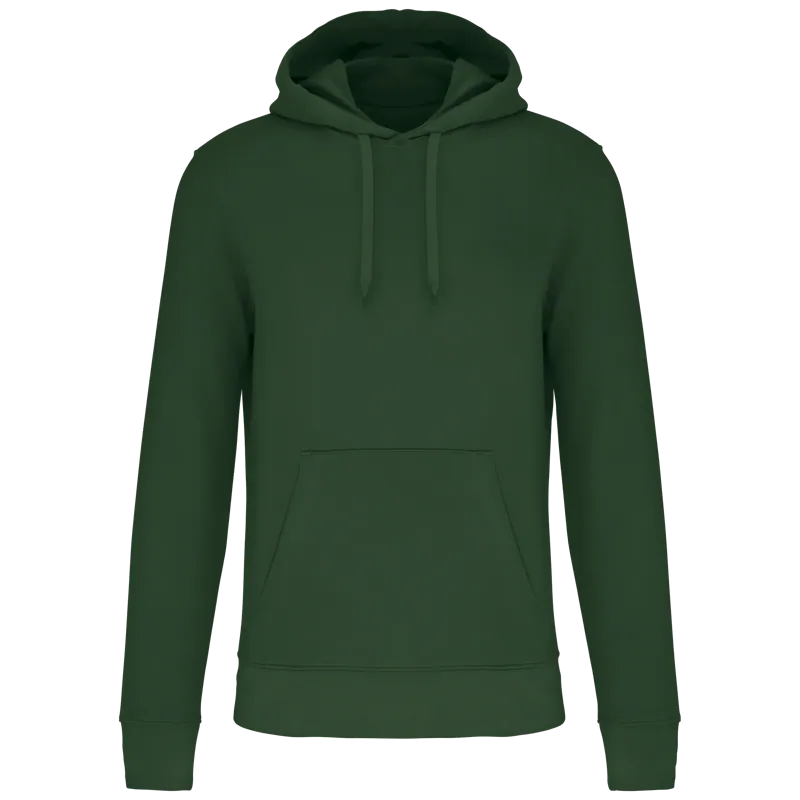 Ecologische herensweater met capuchon in Forest Green