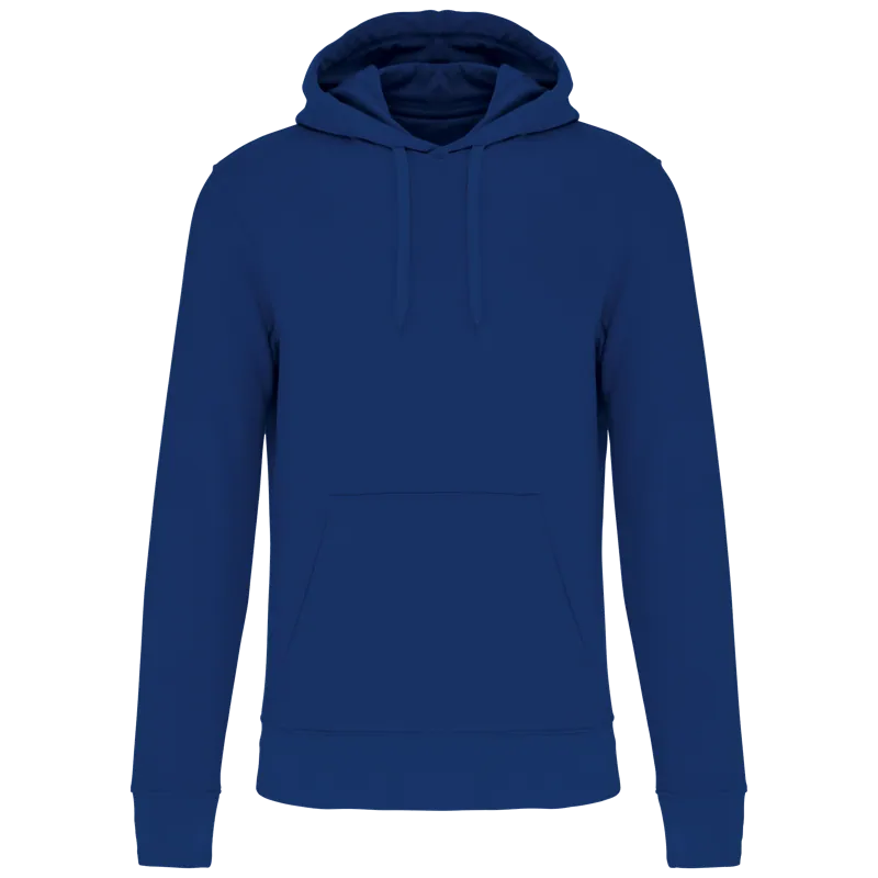 Ecologische herensweater met capuchon in True Indigo