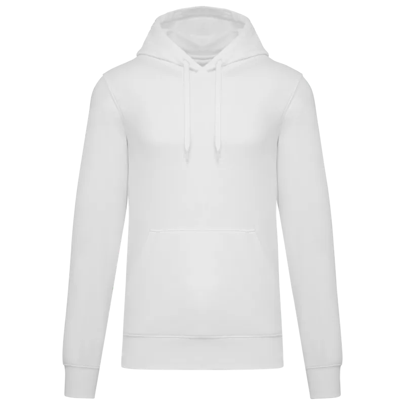 Ecologische herensweater met capuchon in White