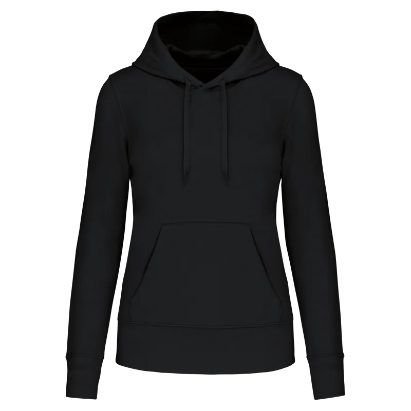 Ecologische damessweater met capuchon in Black