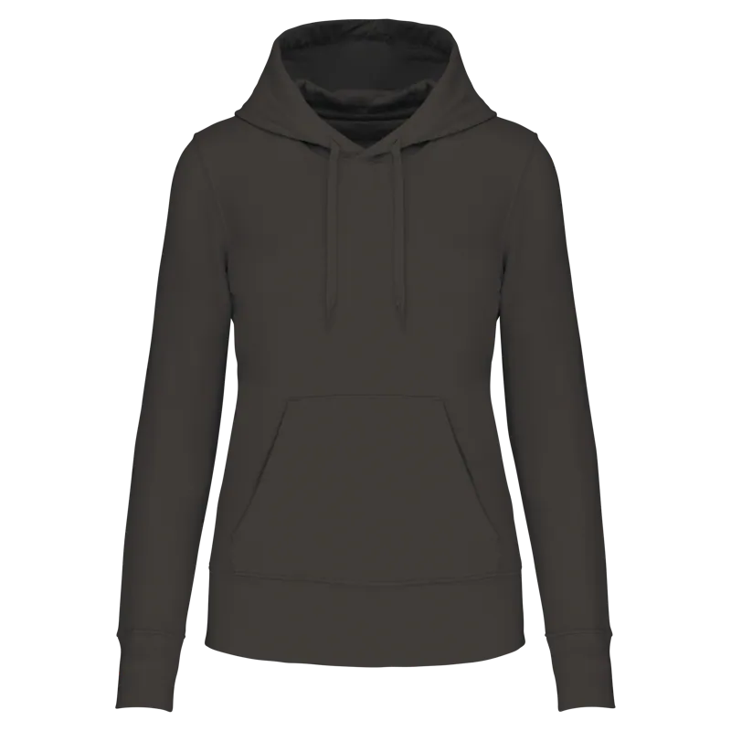 Ecologische damessweater met capuchon in Dark Grey