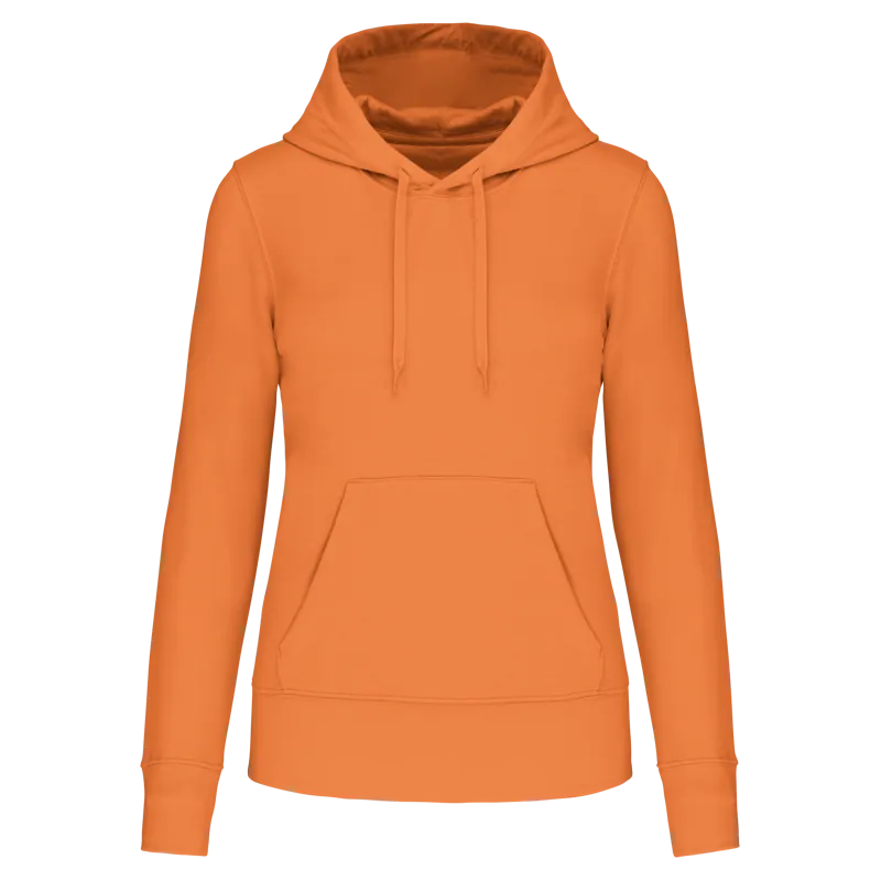 Ecologische damessweater met capuchon in Light Orange