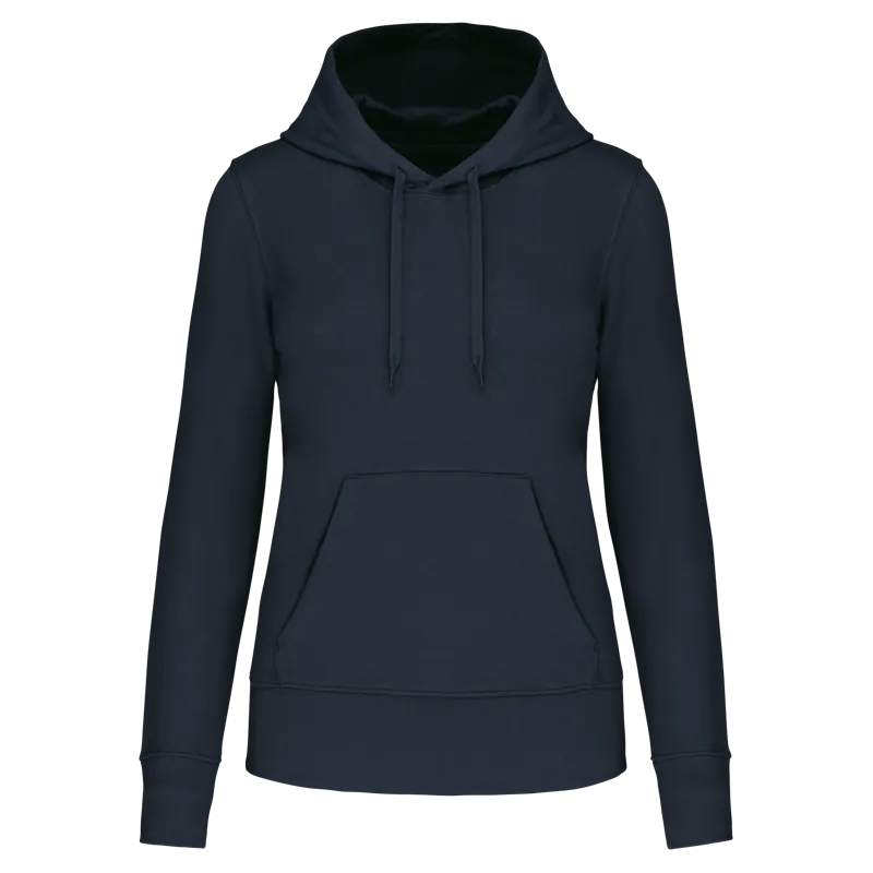 Ecologische damessweater met capuchon in Navy