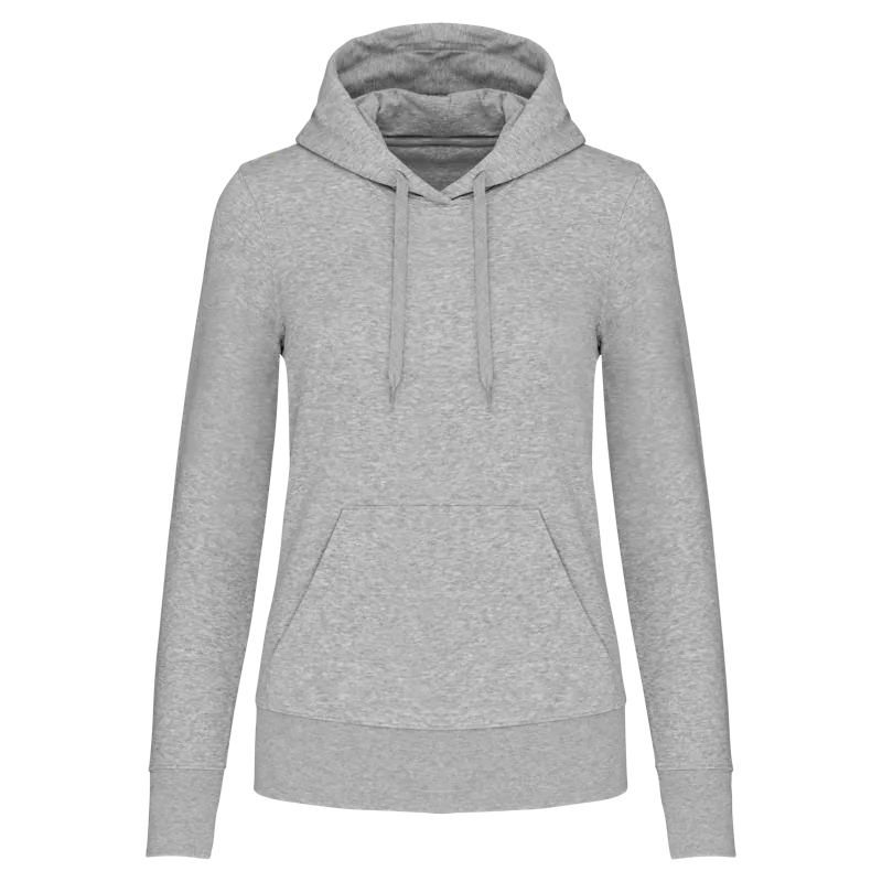 Ecologische damessweater met capuchon in Oxford Grey