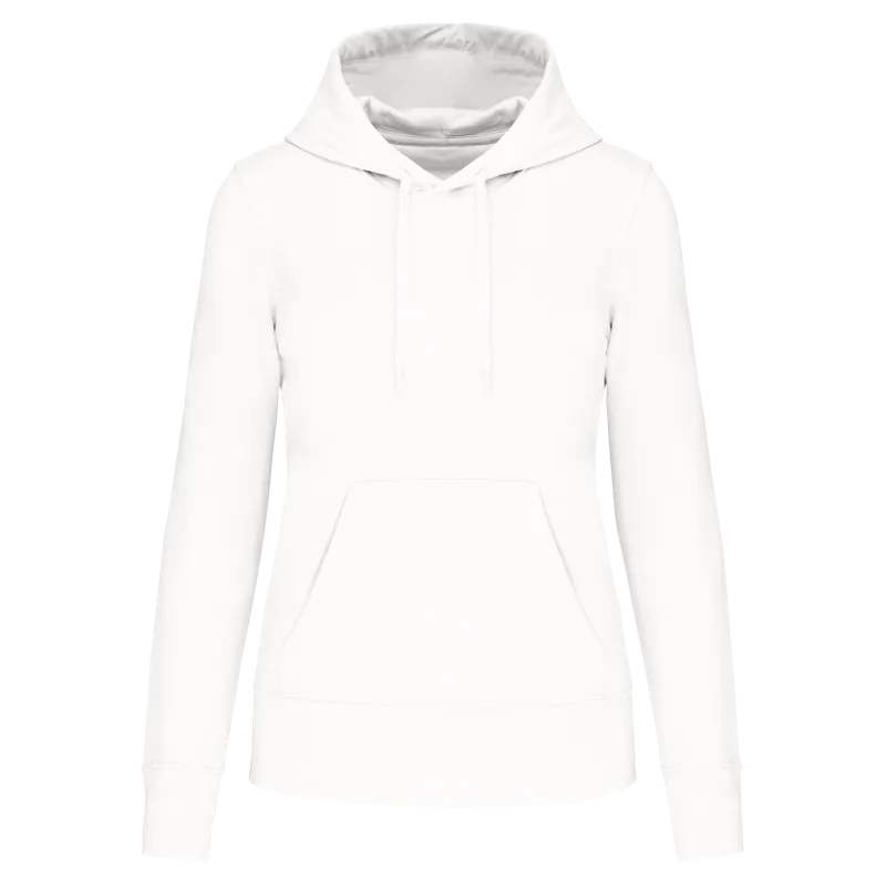 Ecologische damessweater met capuchon in White