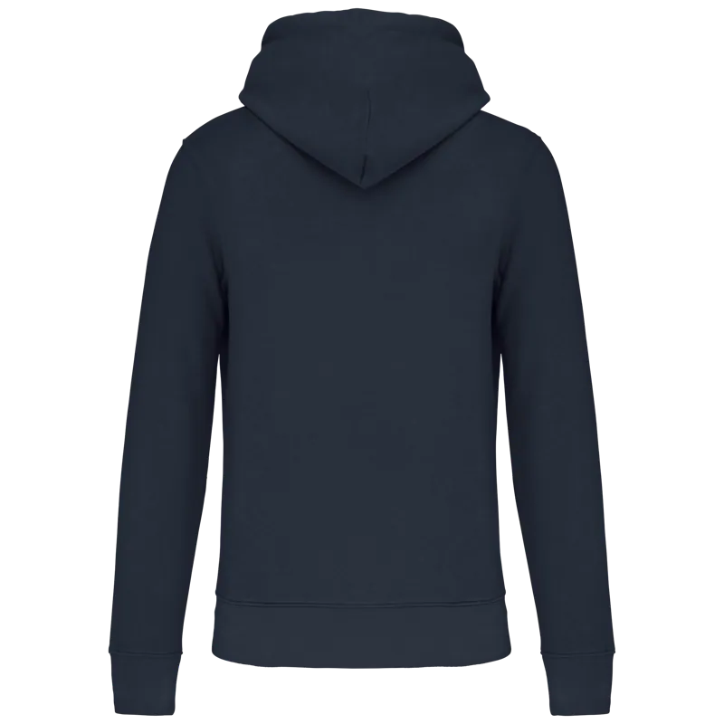 Ecologische kindersweater met capuchon in Navy, achterkant