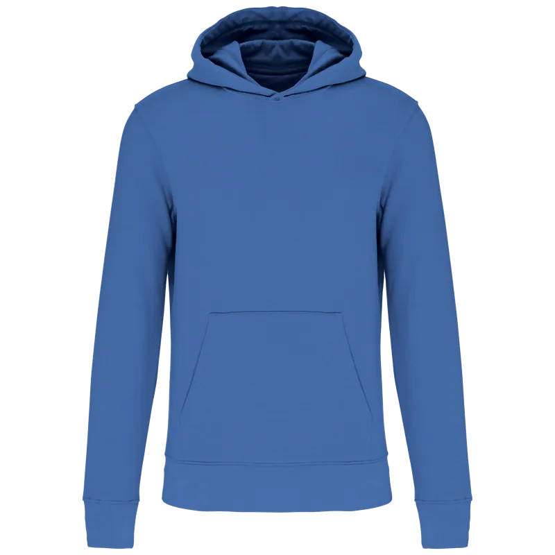 Ecologische kindersweater met capuchon in Light Royal Blue