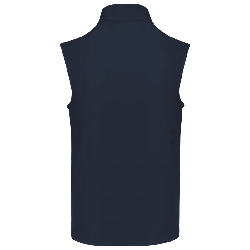 Softshell bodywarmer in Navy, achterkant