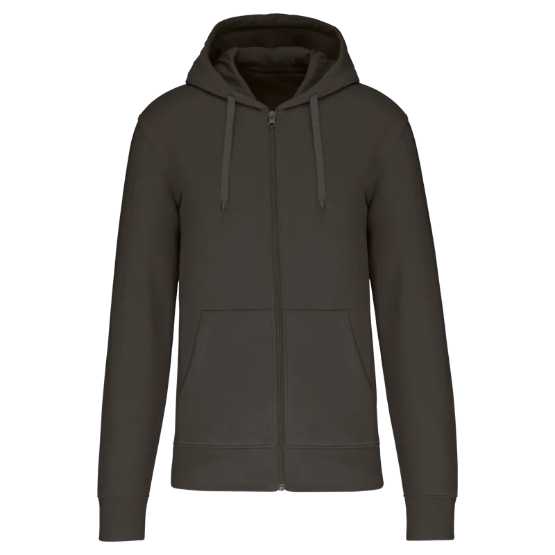 Ecologische herensweater met capuchon en ritssluiting in Dark Grey