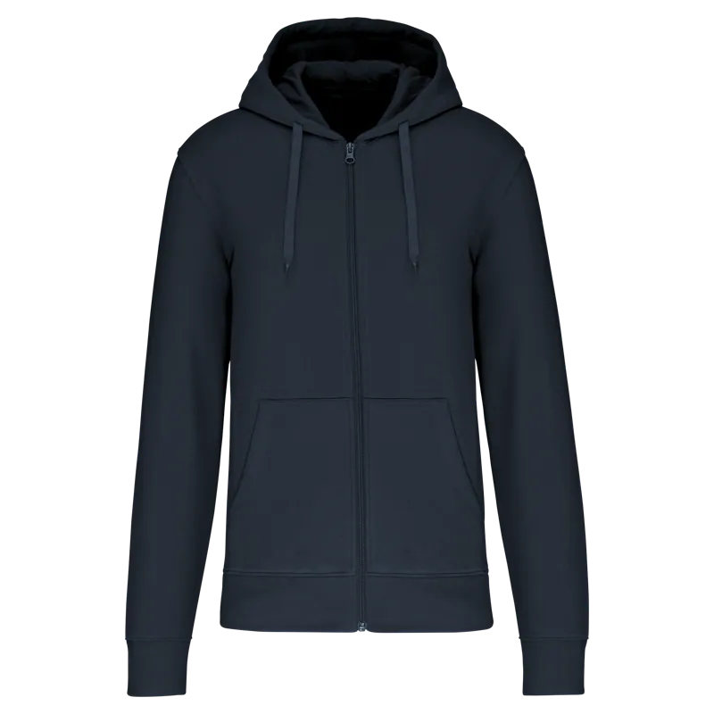 Ecologische herensweater met capuchon en ritssluiting in Navy