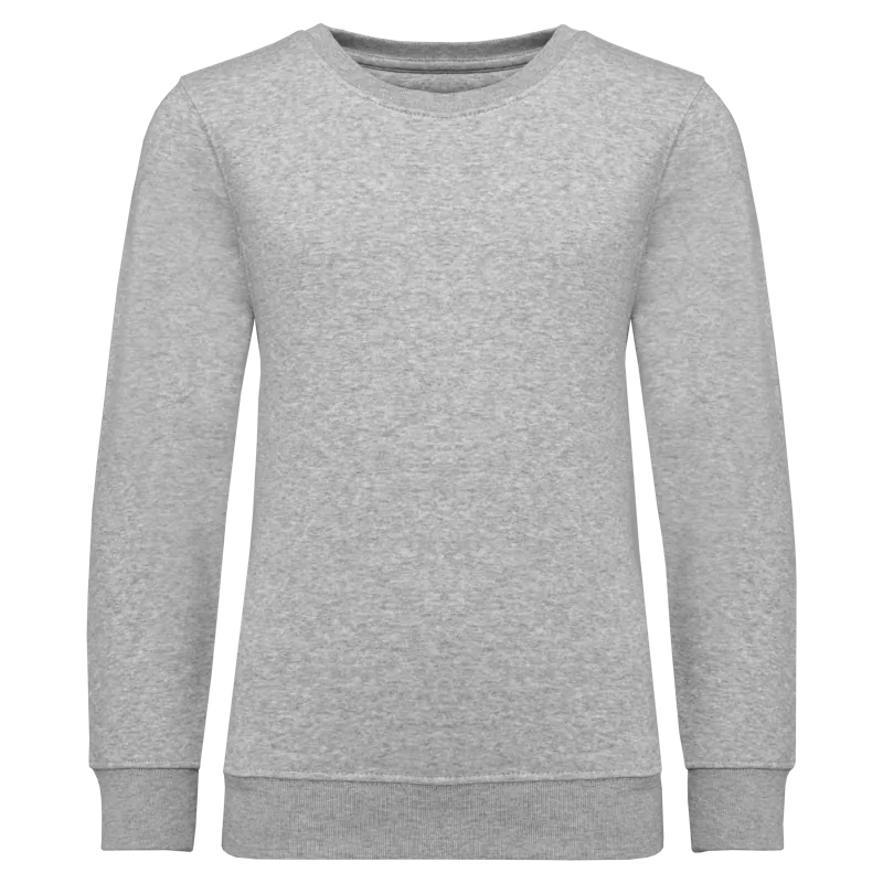 Kindersweater met ronde hals in Oxford Grey