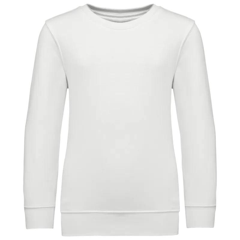 Kindersweater met ronde hals in White