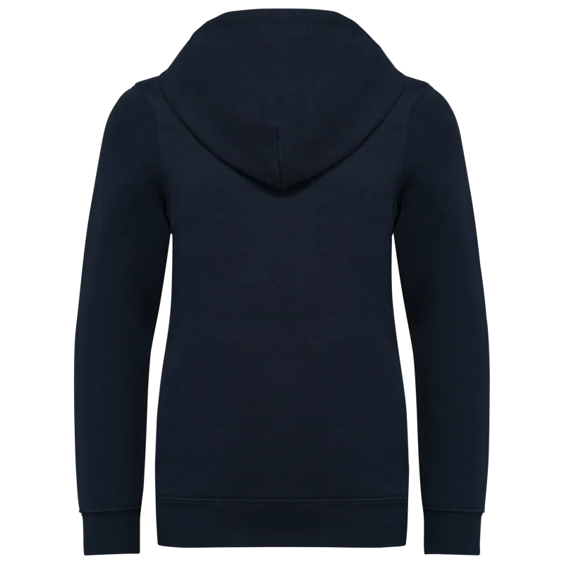 Kindersweater met capuchon in Navy, achterkant
