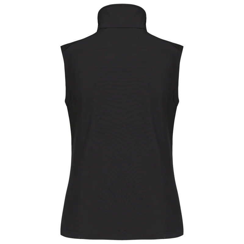 Dames softshell bodywarmer in Black, achterkant