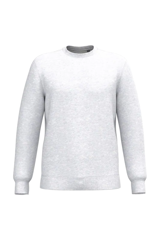 Gerecyclede uniseks sweater met ronde hals in Ash Heather