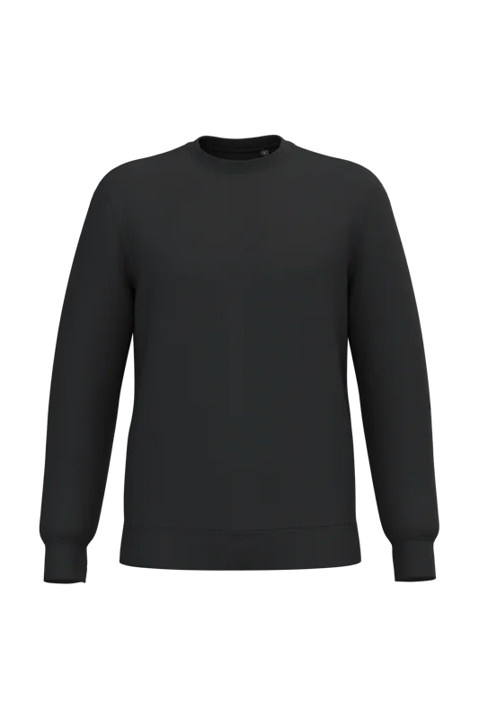 Gerecyclede uniseks sweater met ronde hals in Black