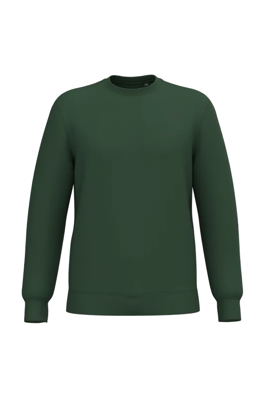 Gerecyclede uniseks sweater met ronde hals in Forest Green