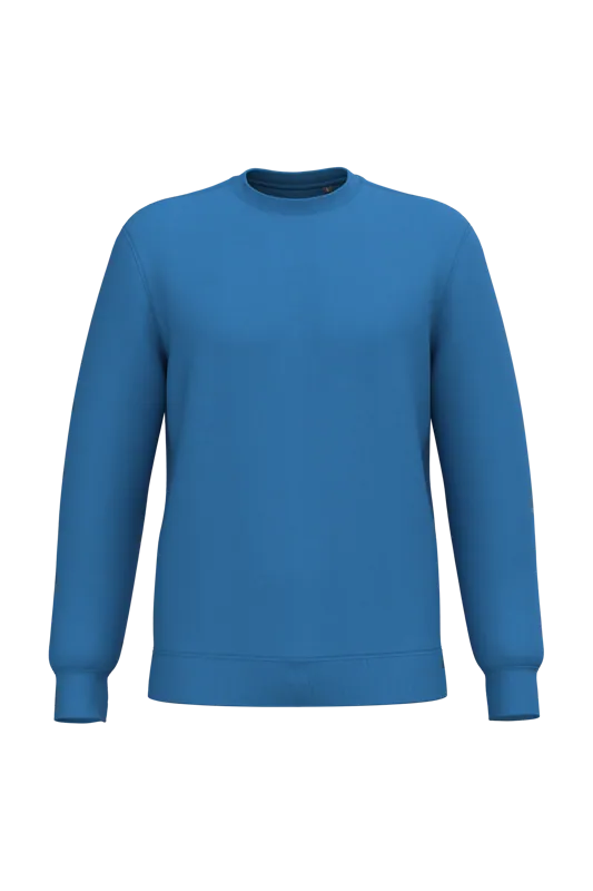 Gerecyclede uniseks sweater met ronde hals in Light Royal Blue