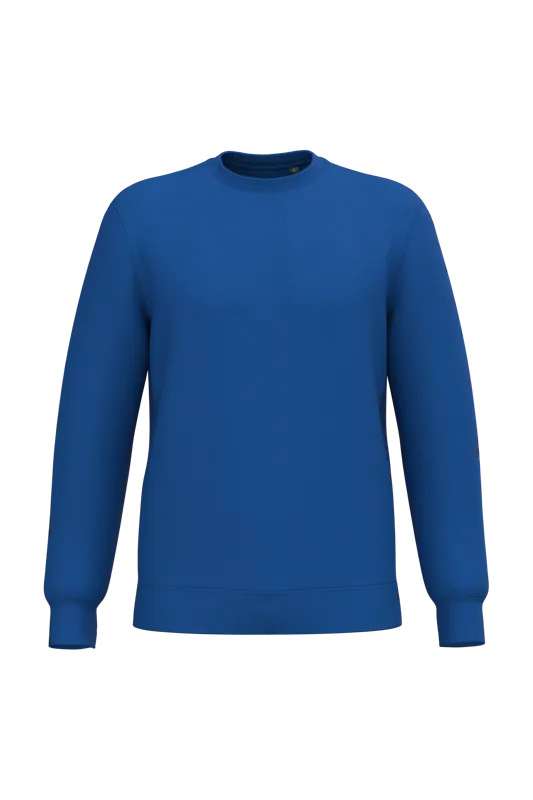 Gerecyclede uniseks sweater met ronde hals in Royal Blue