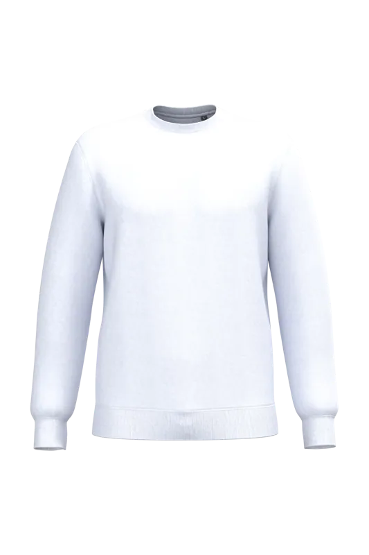 Gerecyclede uniseks sweater met ronde hals in White
