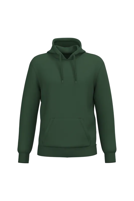 Gerecyclede uniseks sweater met capuchon in Forest Green