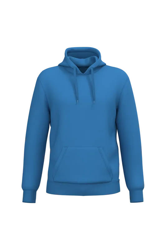 Gerecyclede uniseks sweater met capuchon in Light Royal Blue