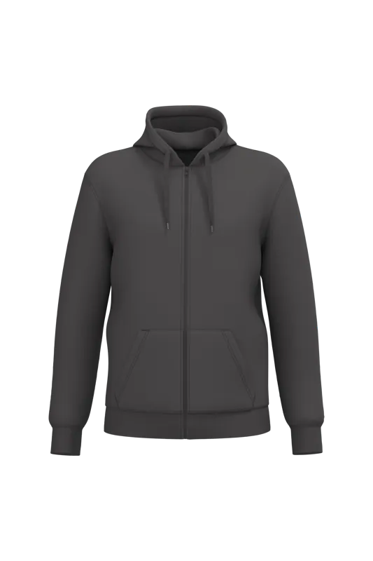 Gerecyclede uniseks sweater met rits en capuchon in Dark Grey