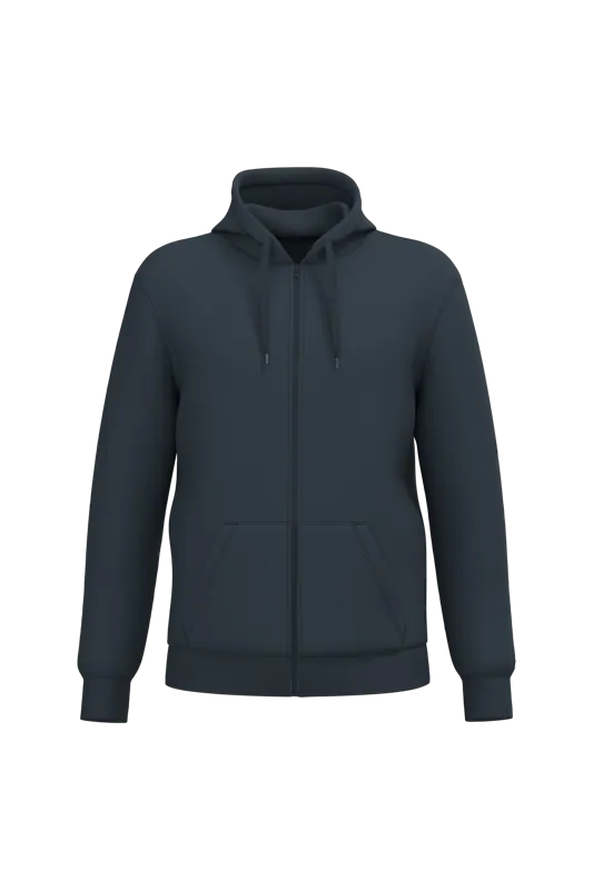 Gerecyclede uniseks sweater met rits en capuchon in Navy