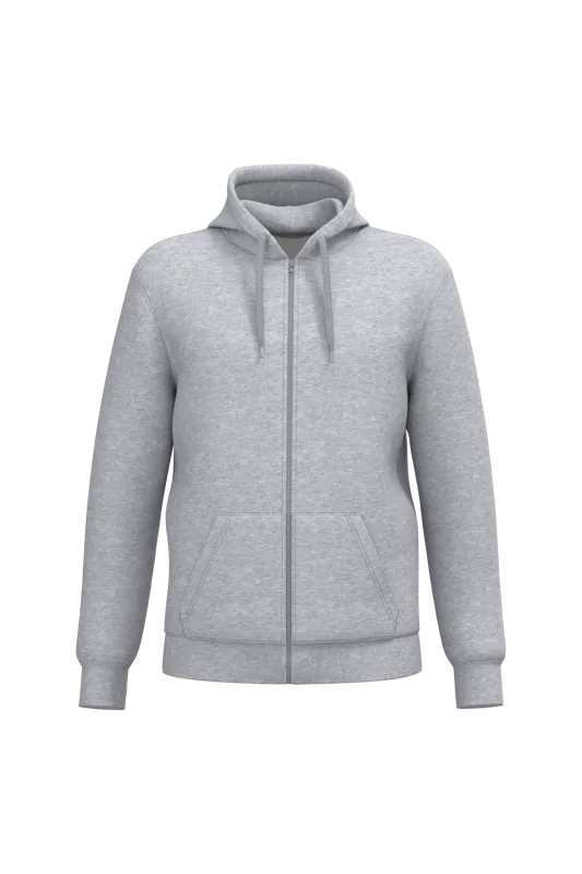 Gerecyclede uniseks sweater met rits en capuchon in Oxford Grey
