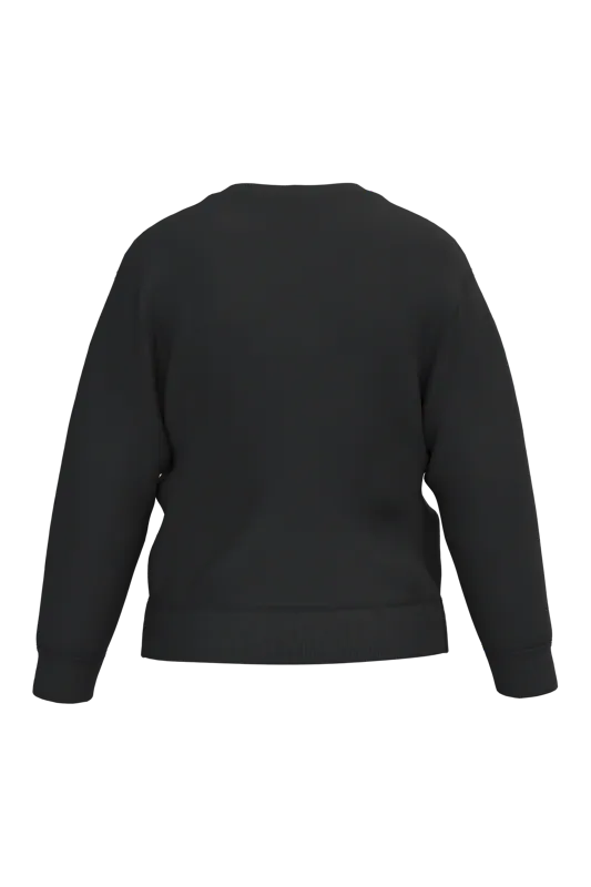 Gerecyclede kindersweater met ronde hals in Black, achterkant