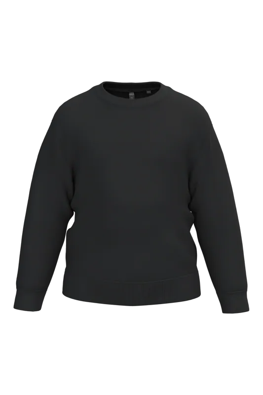 Gerecyclede kindersweater met ronde hals in Black