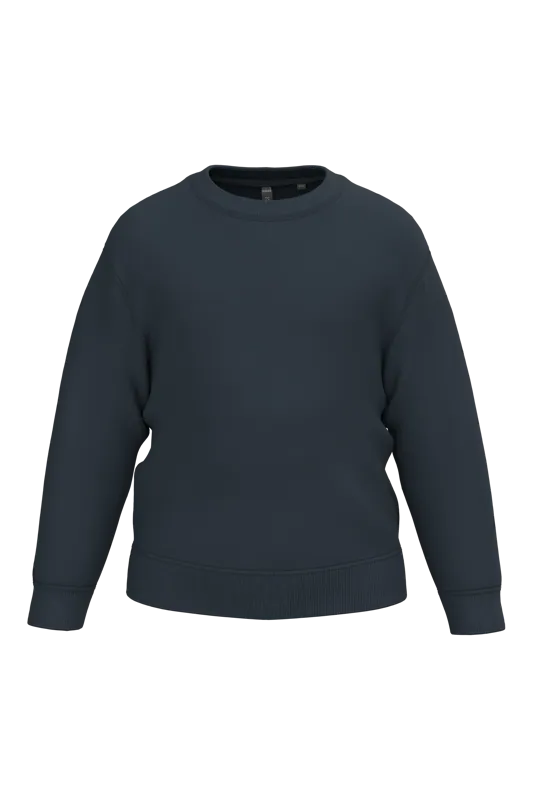 Gerecyclede kindersweater met ronde hals in Navy