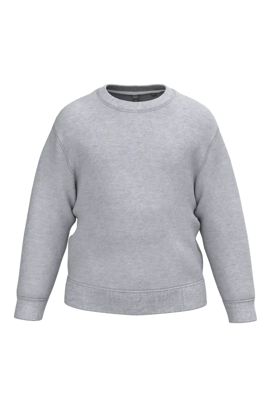 Gerecyclede kindersweater met ronde hals in Oxford Grey