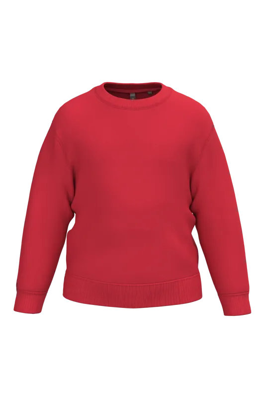 Gerecyclede kindersweater met ronde hals in Red