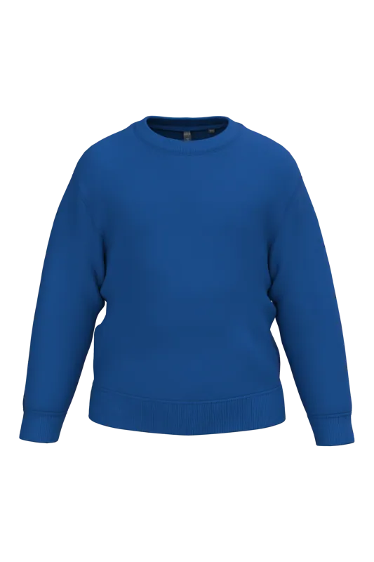 Gerecyclede kindersweater met ronde hals in Royal Blue