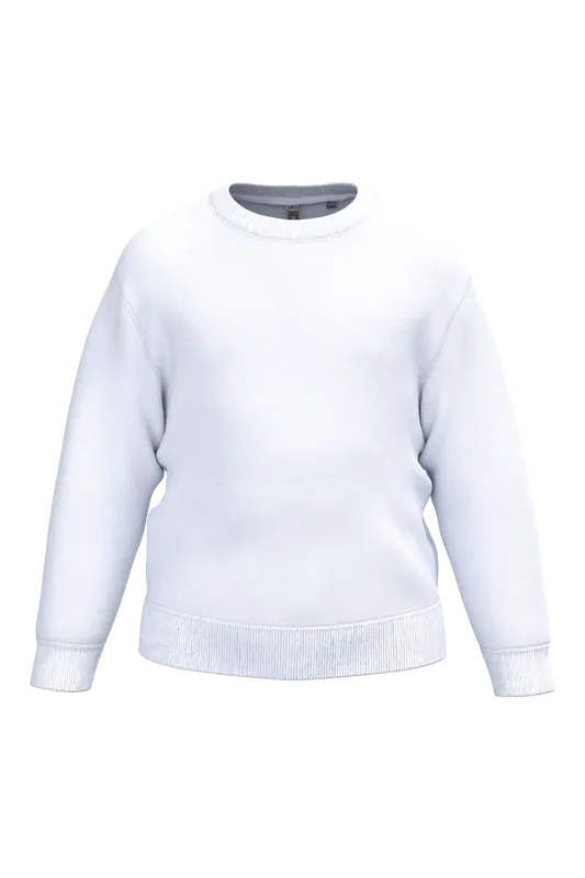 Gerecyclede kindersweater met ronde hals in White