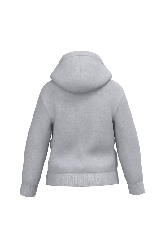 Gerecyclede kindersweater met capuchon in Oxford Grey, achterkant