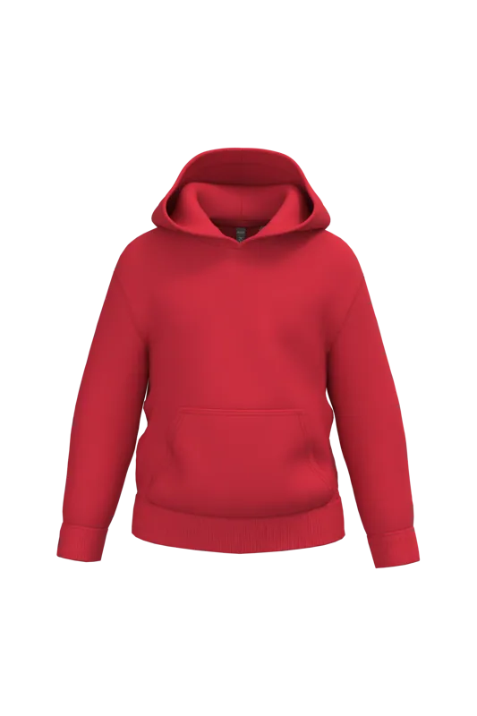 Gerecyclede kindersweater met capuchon in Red