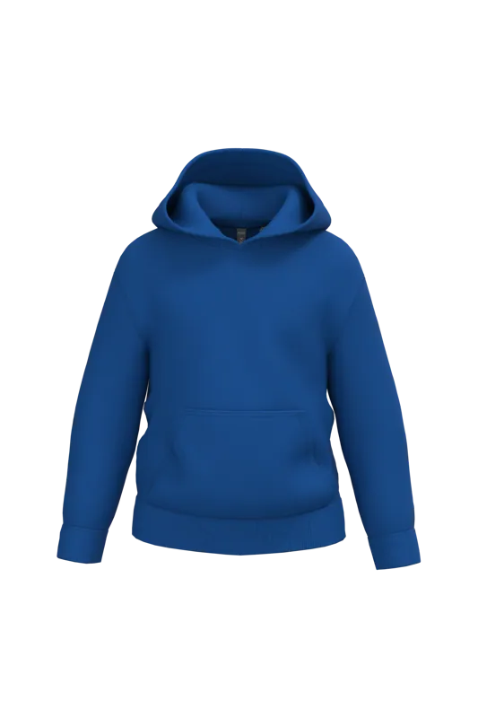 Gerecyclede kindersweater met capuchon in Royal Blue