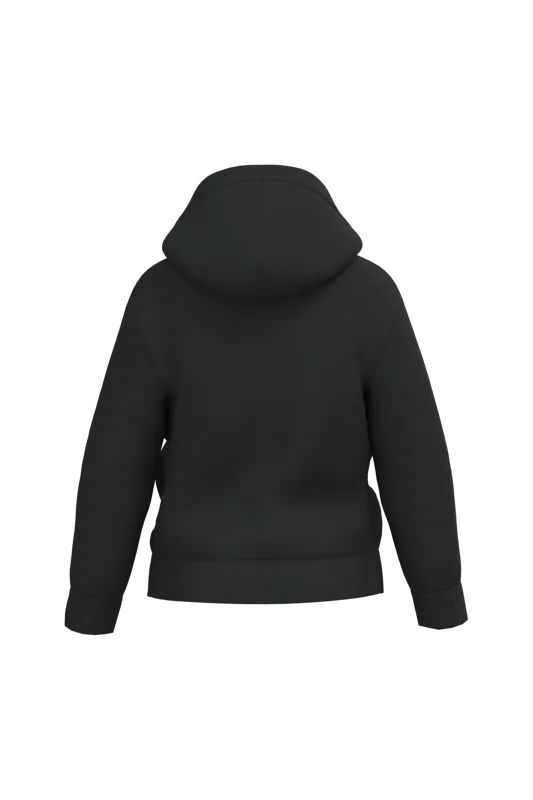 Gerecycled sweatvest met capuchon in Black, achterkant
