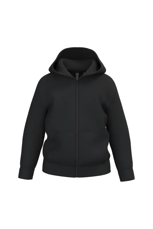 Gerecycled sweatvest met capuchon in Black