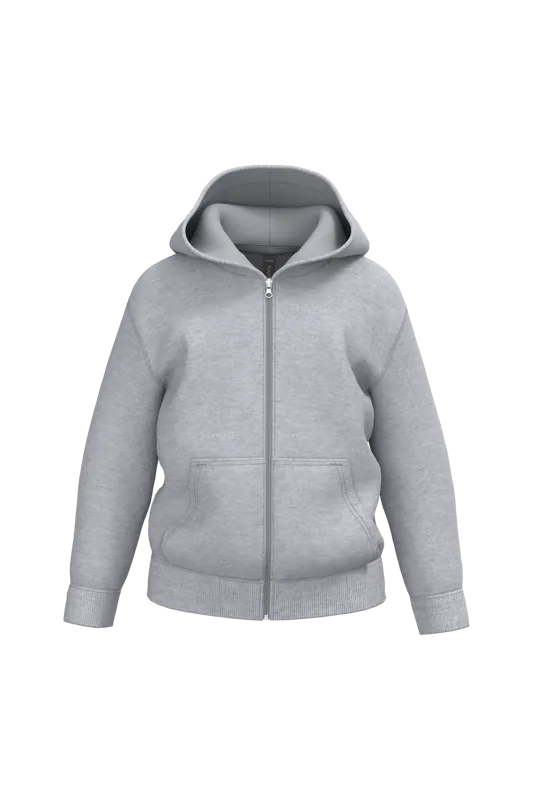 Gerecycled sweatvest met capuchon in Oxford Grey