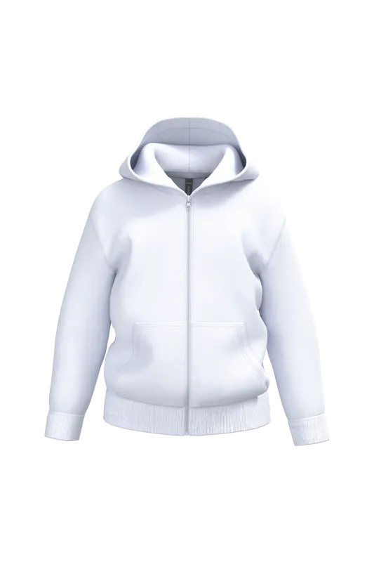 Gerecycled sweatvest met capuchon in White
