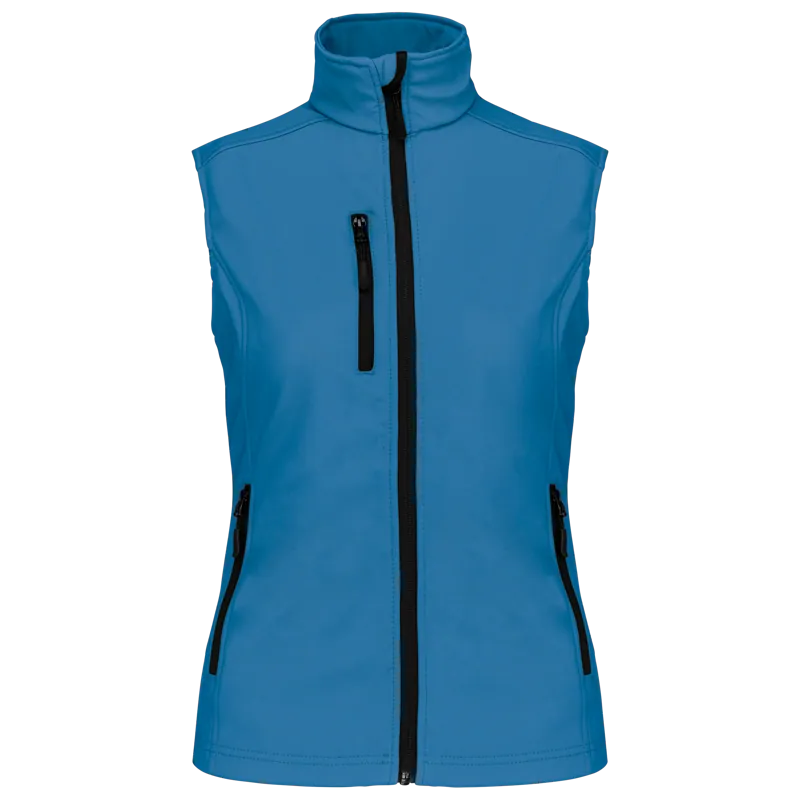 Dames softshell bodywarmer in Aqua Blue