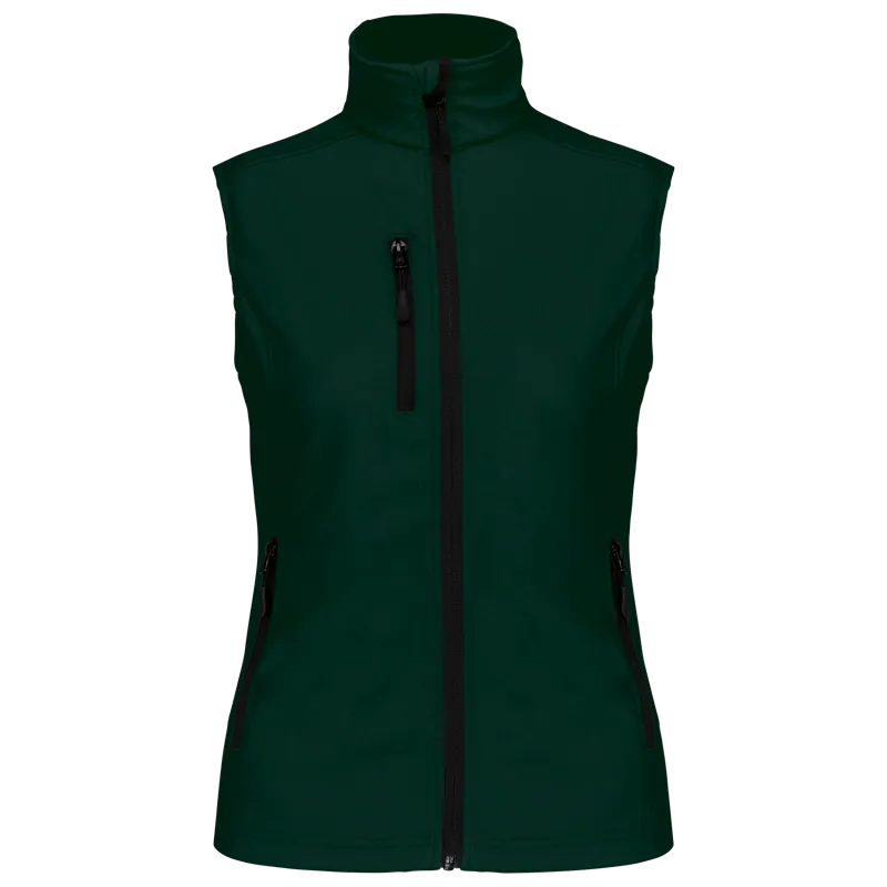 Dames softshell bodywarmer in Bottle Green