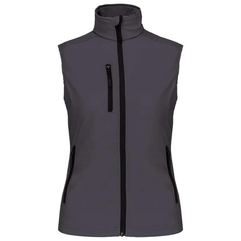 Dames softshell bodywarmer in Titanium