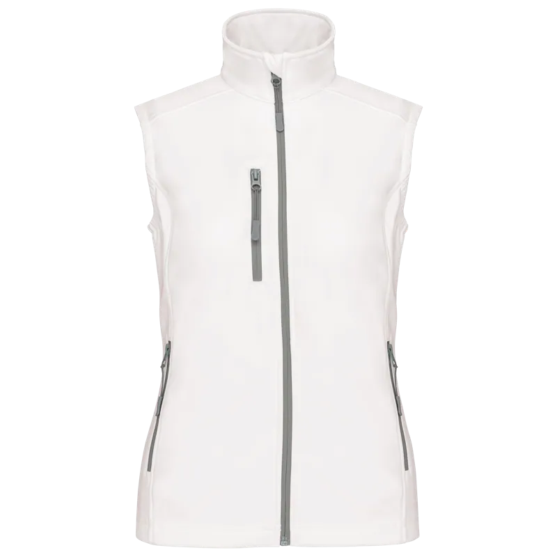 Dames softshell bodywarmer in White