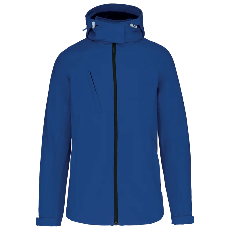 Dames softshell jas met afneembare capuchon in Dark Royal Blue