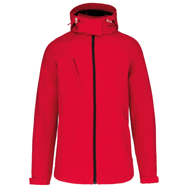 Dames softshell jas met afneembare capuchon in Red